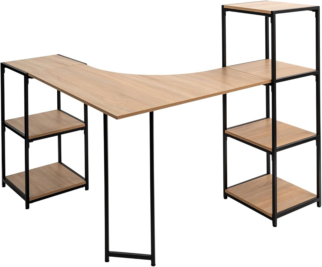 CB Home Square Corner Desk w/4-Tier Tower - Modular Shelving System Customizable with 30+ Free Combinations- Contract Grade Quality