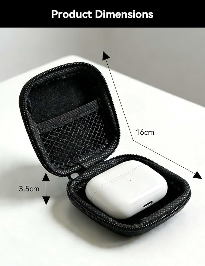 MAS CARNEY Earphone Case, Headphone Earbud Hard Protective Carrying earplug Case Bag for Wired Earphones MP3 Small Items