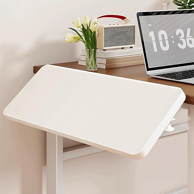 Foldable Desktop Side Extension Board,High-load-bearing Under-desk Clamp-on Tray,Eco-friendly Materials,Suitable for Home a Office Use(White,100cm/39.4in)