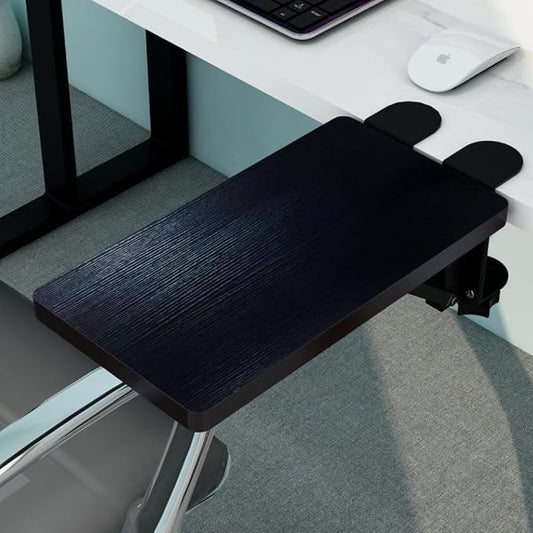 Foldable Desk Extender Tray with Clamp-On Mount for Office and Home Use, Ergonomic Arm and Wrist Support