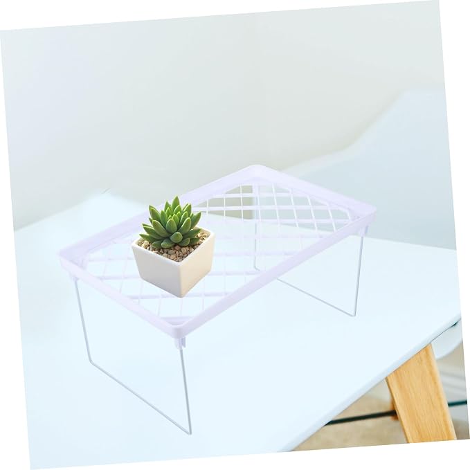 Simple Storage Rack Large White Desktop Sundries Organizer with Strong Legs -Slip Feet and Vertical Compartments for Office and Home Use
