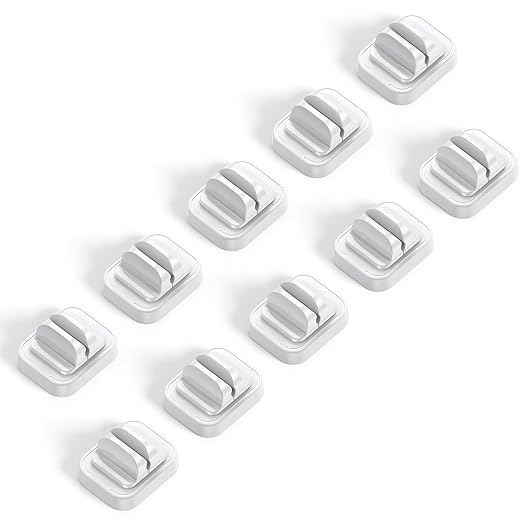 10Pack Cable Spring Holder Clips, Cord Organizer for Desk - Lamicall Adjustable Cord Clip, Wire Holder Organizer, Phone USB Charger Cable Holder, White