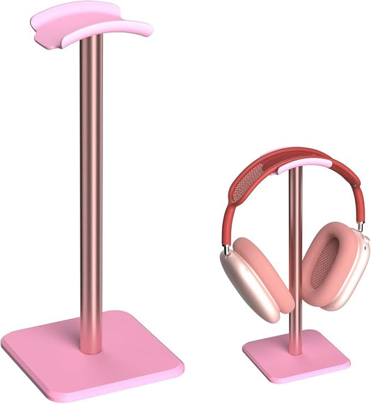 Headphone Stand - Headset Stand with Aluminum Hanger, Headphone Holder for AirPods Max, Sony, Bose, Beats and More (Pink)
