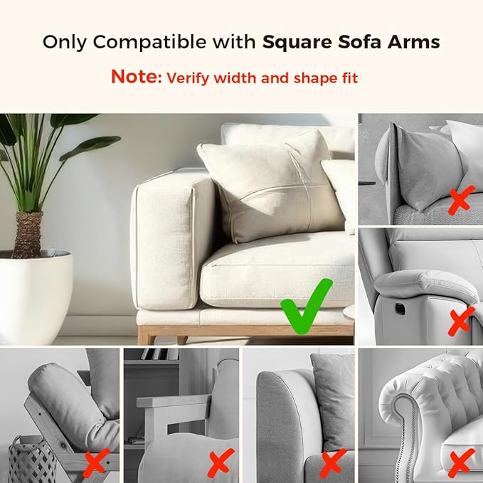 Wealone Bamboo Couch Arm Tray with 2 Rotatable Tray, Adjustable Sofa Arm Clip Table with Storage Box & 360° Phone Holder, Couch Armrest Table for Snacks, Drinks or Dining