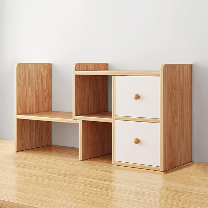 Customizable Multi Layer Desk Organizer for Home, Office Organizers and Storage, Corner Bookshelf on The Desk (Color : 2 cabinet door, Size : Yellow)