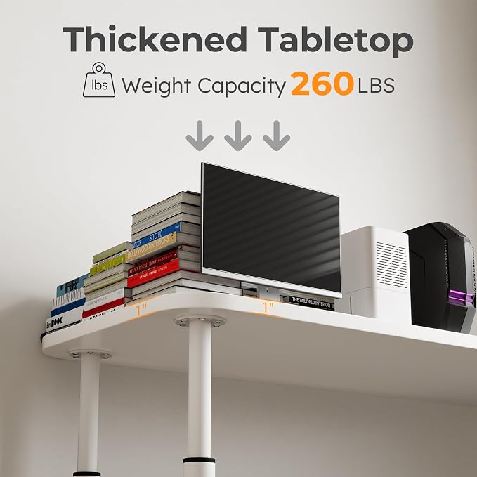 CycleCrew Large L-Shaped Desk Extension, 47.2" L Freestanding Desk Extender with Adjustable Height, Full-Size Tabletop Extension for Existing Desk, Space Saving Workstation Expansion for Home Office