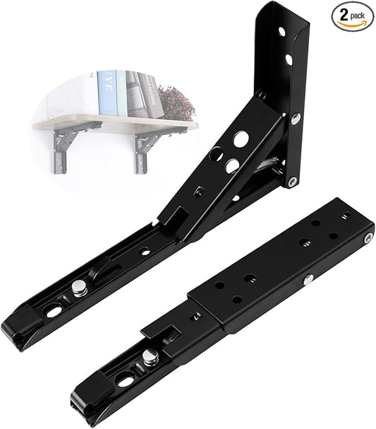 8" Lock Fold Shelf Hinge 90 Degree Drop Leaf Table Hinge Space Save | Space-saving 90° locking folding hinge, 8" bracket for DIY drop leaf tables, shelves & legs. Secure lock, easy install.