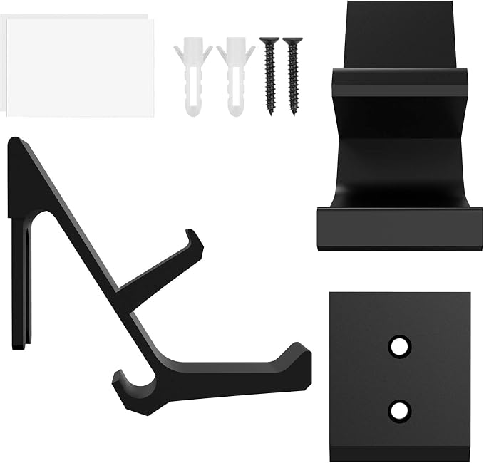 Linkidea Gaming Headset & Controller Holder, Dual Gamepad Controller & Headphone Hanger for PS5, PS4, Xbox One, Xbox 360, Pulse 3D Headset, Wall Mount Stand Universal Headsets (Black)