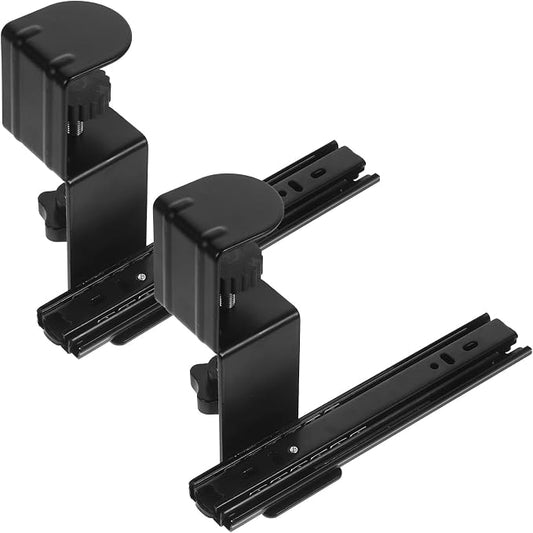 TEHAUX 2 Sets Adjustable Desk Extension Shelf Keyboard Support Stand Desktop Extender Bracket with Sliding Rail for Office Workspace Ergonomic Computer Desk