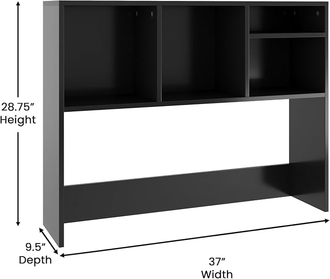 EMMA + OLIVER Freesia Cubby Organizer for Desktop, Storage or Display Shelf Ideal for Dorm Room, Home Office and Gaming Areas, 37" W, Black