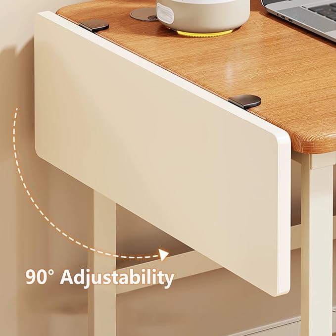 Adjustable Desk Extension, Rounded-edge Desk Extension Tray, 40-pound Weight Capacity, Expands Workspace while Saving Space(Walnut,50cm/7.9in)