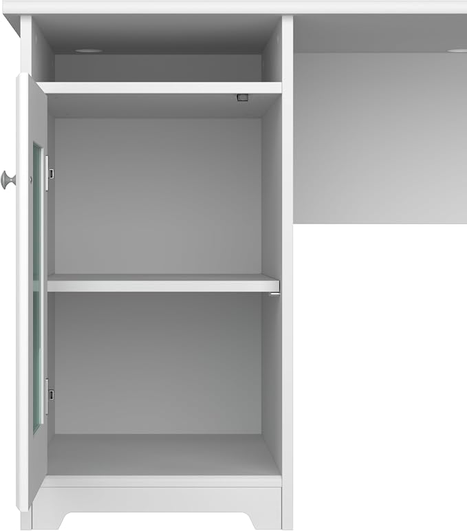 Bush Home Cabot Desk Return with Storage, White