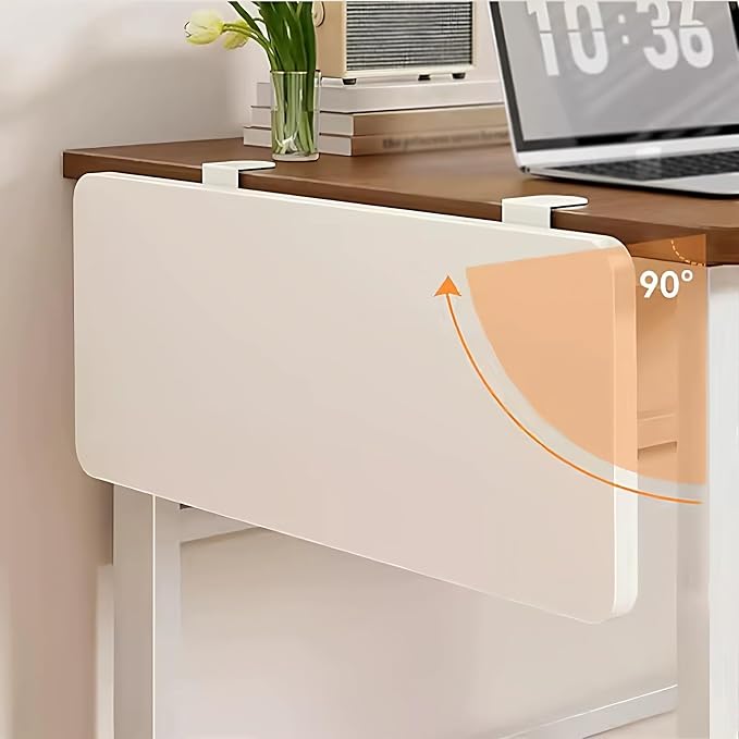 Foldable Desktop Side Extension Board,High-load-bearing Under-desk Clamp-on Tray,Eco-friendly Materials,Suitable for Home a Office Use(White,60cm/23.6in)