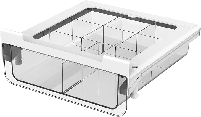 vacane Compact-depth Under Shelf Basket Organizer, Under Shelf Storage Drawer Pull Out, Under Cabinet Basket Hanging Holder for Cupboard Cabinet Pantry Kitchen, Add-on Space Saver