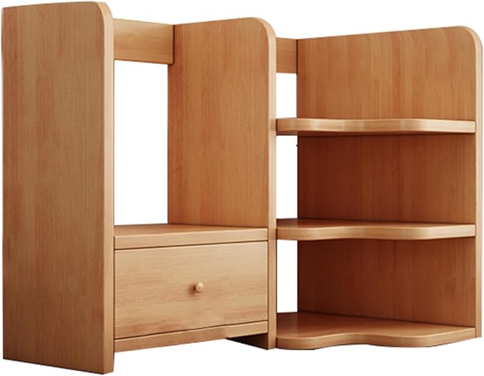 Corner Desk Bookshelf with Cabinet，Study/Working Tabletop Corner Storage Rack, Suitable for Home Office, Dorm (Wood 50cm(19.7")*30cm(11.8"))