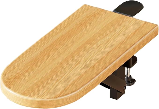 Desktop Extension Tray, Side Table, Workstation Organizer, Foldable and Space-Saving Multifunctional Table, Wood 1 Clamp, 31.5cmx14.5cm
