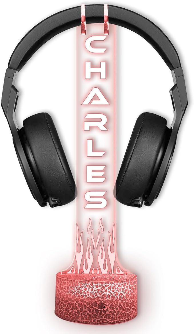 Custom Headphone Stand RGB Light, Personalized Headset Holder with Name, Gift for Gamer, Valentine Gift for Boyfriend, Gamer Room Decoration, Gifts for Him