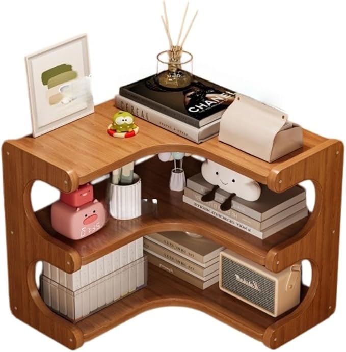 Corner Shelf for Desk, Multi-Tier Desktop Storage Rack, Utilizes Corner Space, Sturdy Display Stand for Books, Plants, Photos, Office Organization Accessories