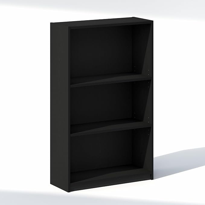 Furinno Reed Closet Organizers and Storage, 3-Tier Closet Organizer, Open Shelf Closet Storage, for Wardrobe, Bedroom, Living Room, Blackwood