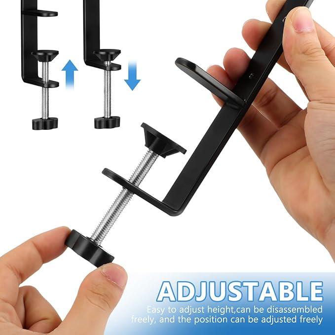STOBOK 2pcs Desk Clamps, Fixing Bracket Clamps C Metal Pegboard Brackets for Home/Office Adjustable Pegboard Desk Mount