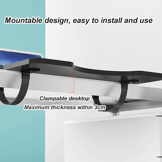 Ergonomic Foldable Desk Extender with Easy Installation Wood Color 55 * 24Cm,Brown-64 * 24cm
