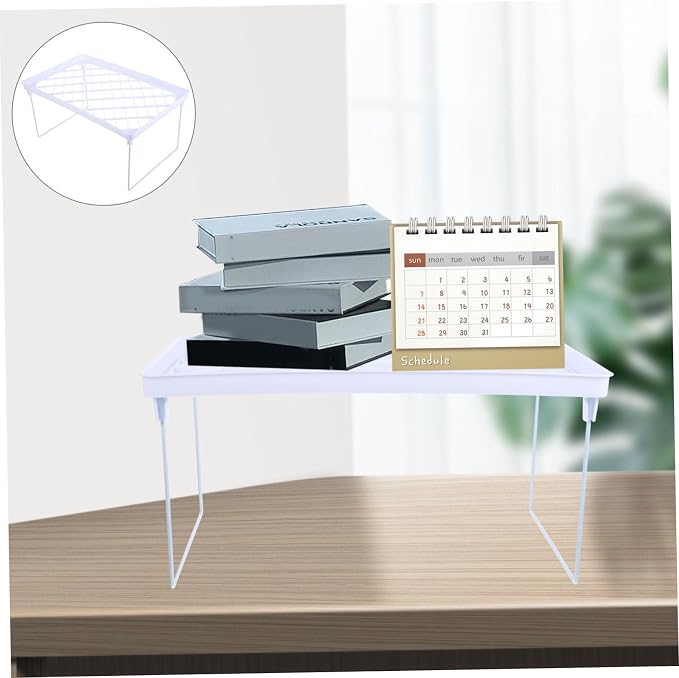 Simple Storage Rack Large White Desktop Sundries Organizer with Strong Legs -Slip Feet and Vertical Compartments for Office and Home Use