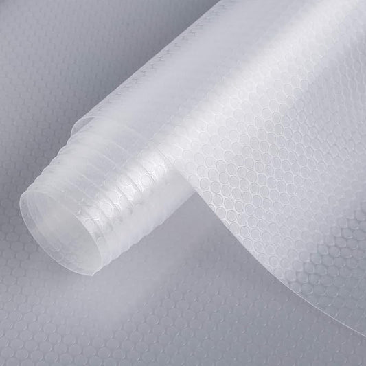 HooTown Refrigerator, Freezer, Fridge Shelf Liners and Drawer Mats 11.8 Inch Wide x 13 Feet Long, Non Adhesive EVA Plastic Washable Waterproof Pads for Kitchen Cabinet, Pantry Closet, Cupboard, Clear