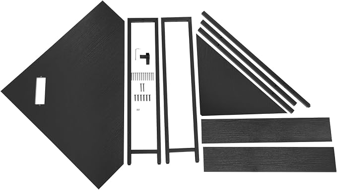 Gdrasuya10 Corner Desk With USB Power Outlets - Small Computer Workstation for Home Office, Living Room, Bedroom - Black Triangle Storage Writing Table for Small Spaces