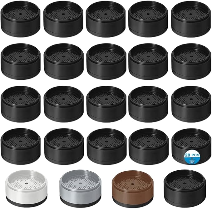 Bed Risers 1 inch, 2 inch, 3 inch, 4 inch Heavy Duty, Adjustable Furniture Riser for Table Desk Couch Sofa Chair Refrigerator Washing Machine, Stackable Bed Raisers Blocks (Black 20 Pack, 1 inch)