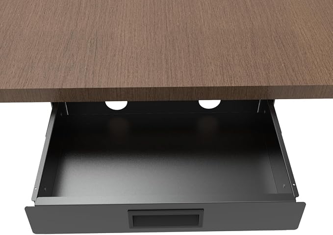 13 Inch Wide Under Desk Sliding Drawer- Pull Out Storage Organizer with Handle at office or home for Sit Standing Workstation, Black