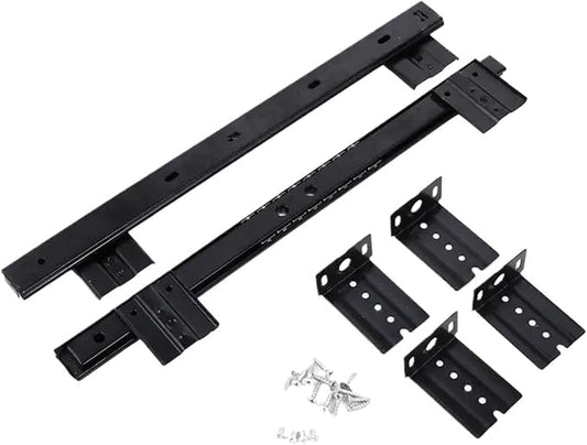 Full Extension Side Mount Cabinet Runners Glides 1 Pair Keyboard Tray Desk Keyboard Drawer Rail Desk Tray Slide Rail Track Adjustable Steel Side Mount Suites Underdesk Computer