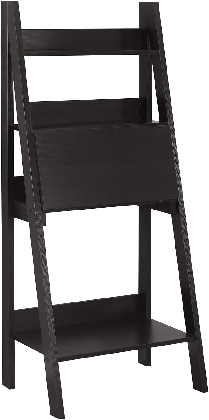 Monarch Specialties Tryy Ladder Desk - Bookcase - Wall Bookshelf - Stand Shelf, 61"H, Cappuccino