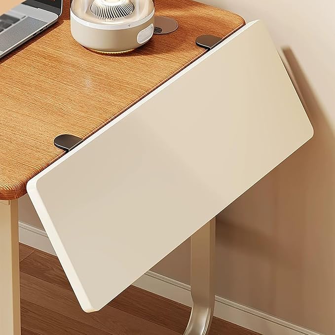 Adjustable Desk Extension, Rounded-edge Desk Extension Tray, 40-pound Weight Capacity, Expands Workspace while Saving Space(Walnut,50cm/7.9in)