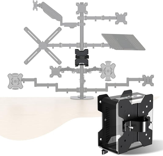 Pholiten Adjustable Thin Client Mini PC Mount Bracket,CPU VESA Under Desk and Monitor Arm Computer Holder