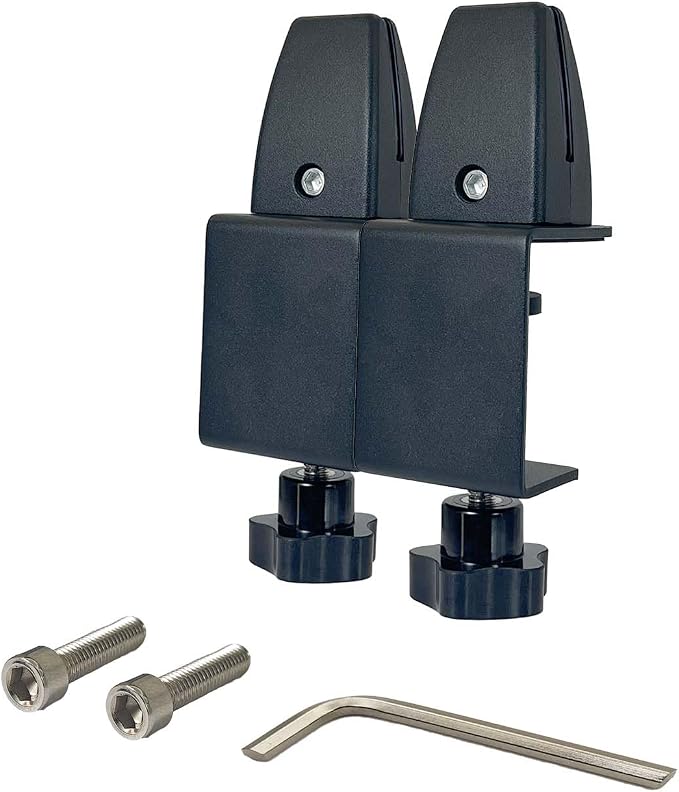 Desk Divider Clamp For 1/8" To 0.51" Panel, Adjustable Desk Partition Clamp For 0.32" To 2.04" Desktop, Standing Desk Accessories For Desk Privacy Folders, Black Sneeze Guard Holder 2-pack