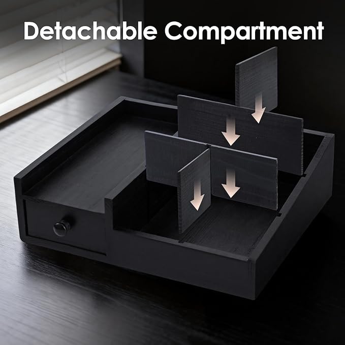 Organizer for Men,Bathroom Countertop Organizers,Perfume Organizer,Cologne Organizers,Bathroom Storage,Perfume Stand,Dresser Organizer,Desk Organizer,Gifts for Men,Adjustable Partition(Black)