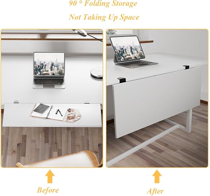 Under Desk Keyboard Tray Support Bracket Adjustable Desktop Extension Board Stand Clamp-on Keyboard Holder Arm Rest Tray Extension Plate Support Rack for Desk, NO Board/Tray, 1 Set (Style01-White)