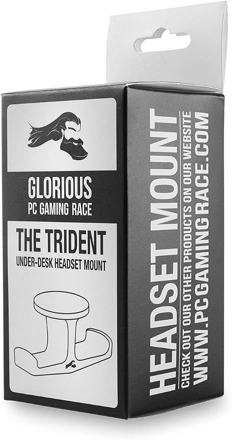 GLORIOUS Trident – Under Desk Gaming Headset/Headphone Stand Mount Holder (VR Headset Compatible)