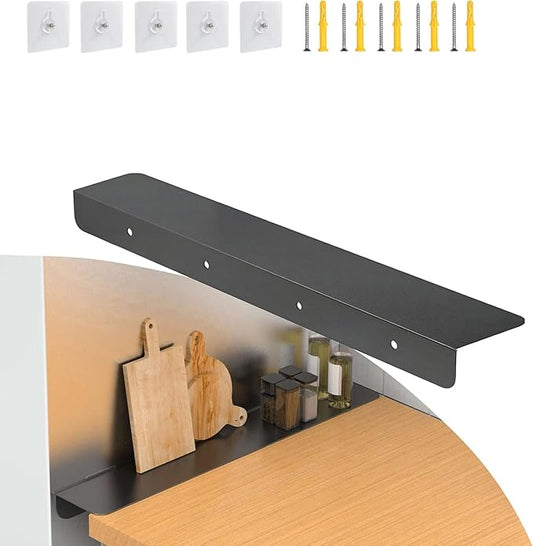 Metal Kitchen Refrigerator Gap Partition Countertop Gap Extension Board, Refrigerator Side Partition, Gap Covers Between Countertop And Walls, No Drill (Black, 23.62 * 3.93inch)