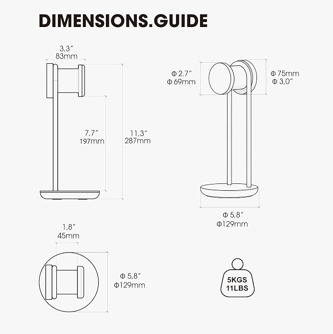 Fenge Headphone Stand for Desk, Nature Wood & Metal Headphone Holder with Storage Base, Desktop Headset Stand for Gaming Universal Headphones, Walnut