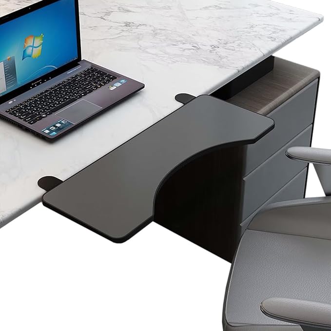 Desk Extender, 90°Foldable Computer Wrist Rest Shelf, Clamp on Arm Support, Ergonomic Sturdy Desk Extender for Office & Home, Durable & Easy to Install
