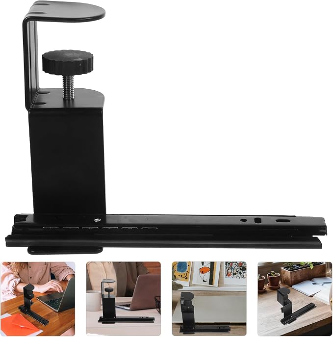Ipetboom 2 Sets Adjustable Desk Extender Bracket Arms with Sliding Rails, Foldable Keyboard Support Shelf for Office Desk Extension and Workspace Organization