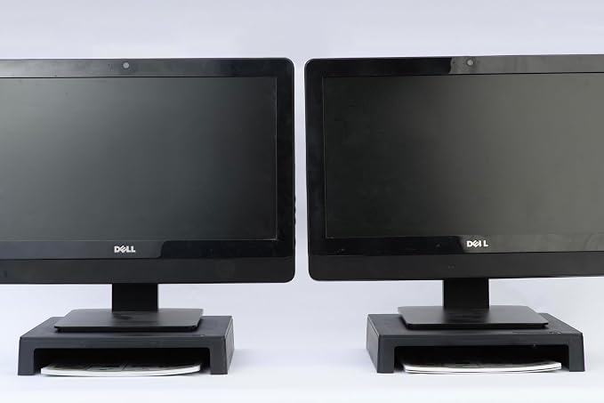 Vu Ryte Stackable 2 Inch Computer Monitor Riser Stand, VuRyser 2, Black, VUR 4855 (24-Pack)