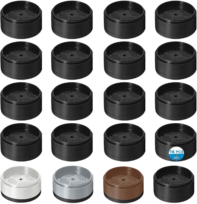 Bed Risers 1 inch, 2 inch, 3 inch, 4 inch Heavy Duty, Adjustable Furniture Riser for Table Desk Couch Sofa Chair Refrigerator Washing Machine, Stackable Bed Raisers Blocks (Black 16 Pack, 1 inch)