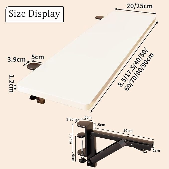 AWSAD Ergonomic Desk Extension Tray, Clamp Without Punch, 90° Foldable Keyboard Drawer Tray, Computer Armrest Table Stand(70x20cm)