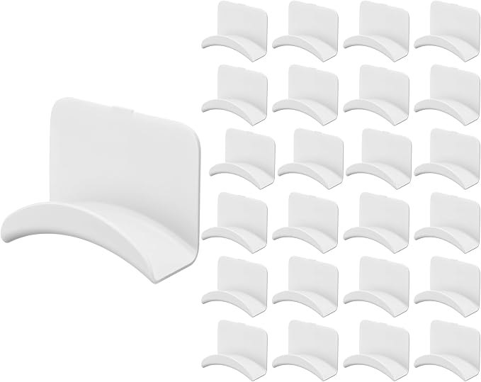 Wonderjune 12 Pcs Headphone Wall Hangers Adhesive Gaming Headset Holder Hooks for Wall Mount Strong Universal Stand Hooks for Most Headphone Controller, Hat, Baseball Caps, Door, Closet (White)