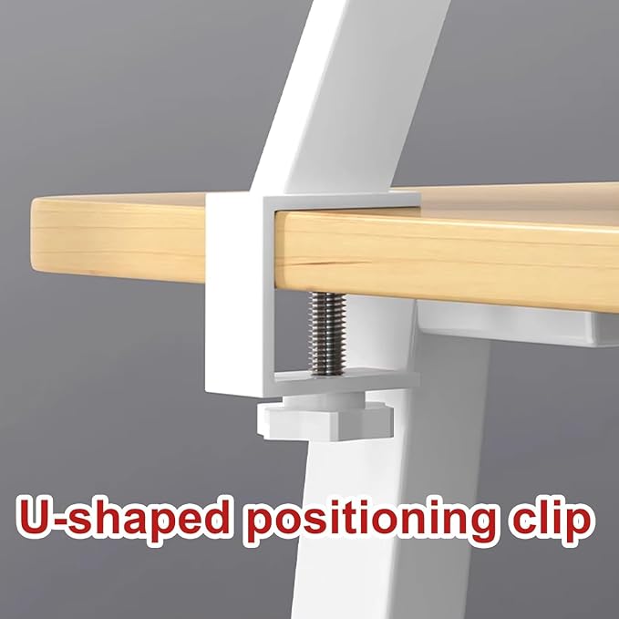 Clamp on Desk Shelf – Adjustable Desk Extender with C-Clamp, No Drill Floating Desk Organizer Shelf for Home Office Dorm Workstation, Space Saving Desktop Extension Side Table (Black, 60cm/23.6")