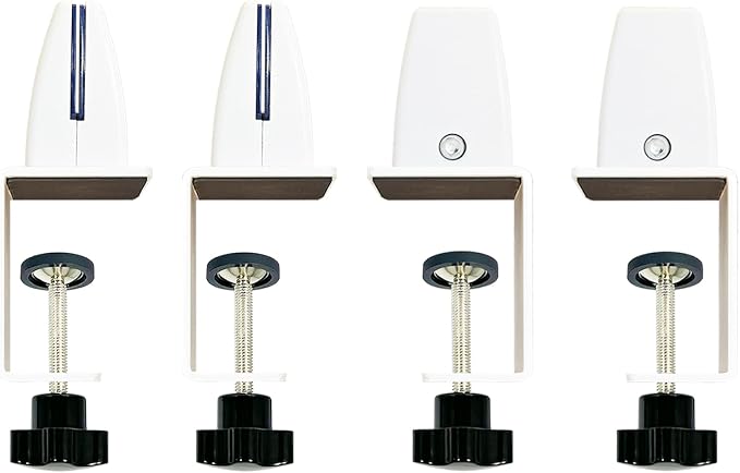 Desk Divider Clamp For 1/8" To 0.51" Panel, Adjustable Desk Partition Clamp For 0.32" To 2.04" Desktop, Standing Desk Accessories For Desk Privacy Folders, White Sneeze Guard Holder 4-pack