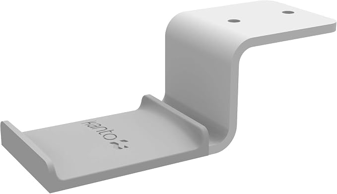 Kanto HH Universal Under Desk Headphone Hook - White - Solid Steel Construction - Mount using 3M adhesive or 2 included screws