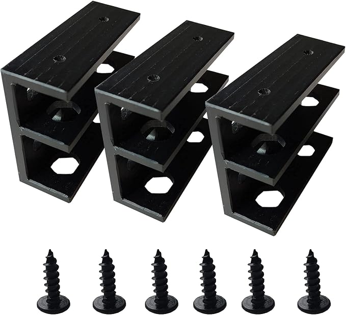 PIAOLGYI Under Desk Double Decker Laptop Holder Mount with Screw, Under Desk Laptop Mount Bracket, Add On Under Table Keyboard Storage (3 Pcs)